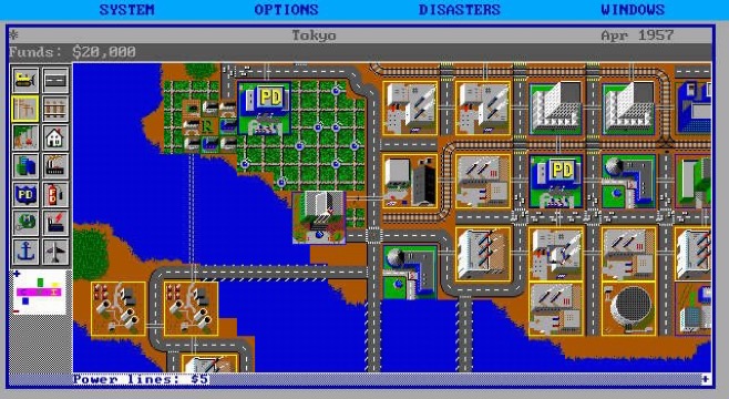 Sim City - Amiga city building simulation by Maxis