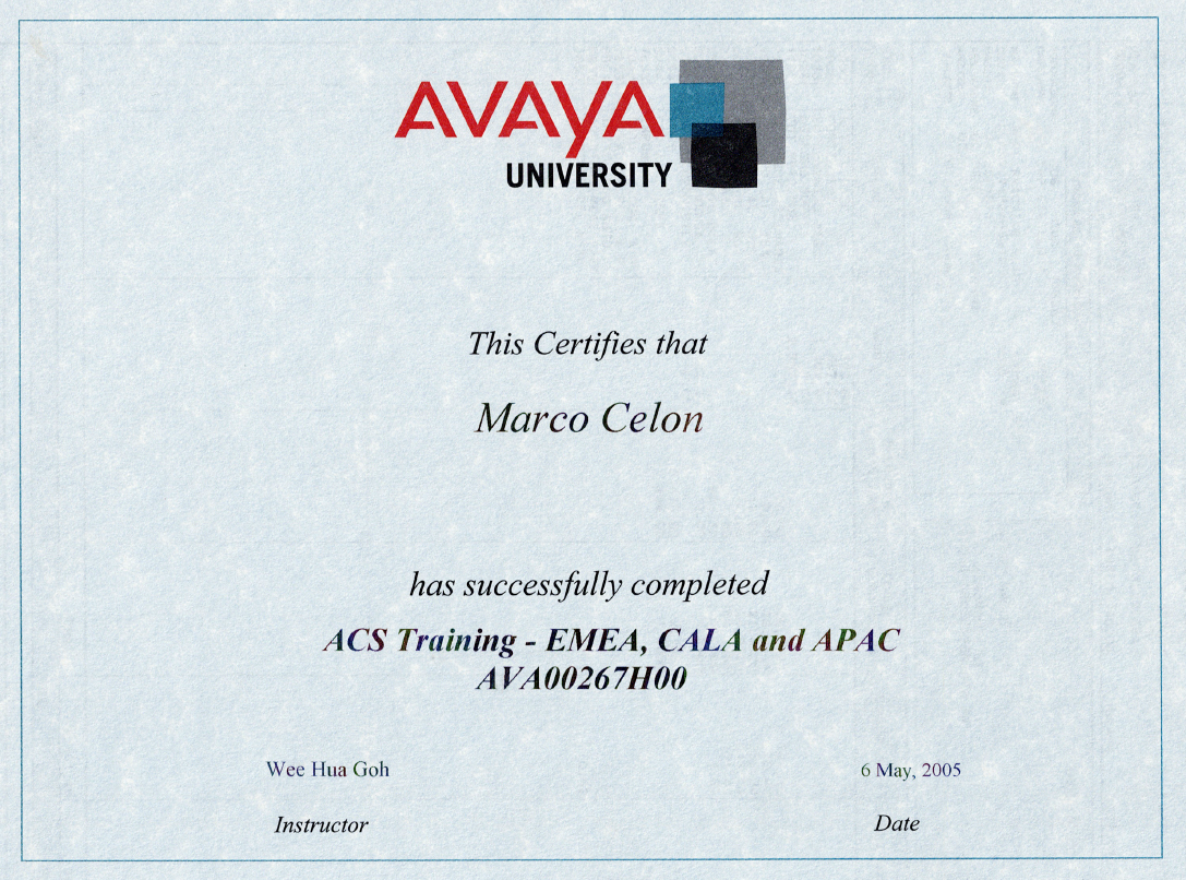 Avaya University Interaction Center and Operational Analyst 7.0 Certificate