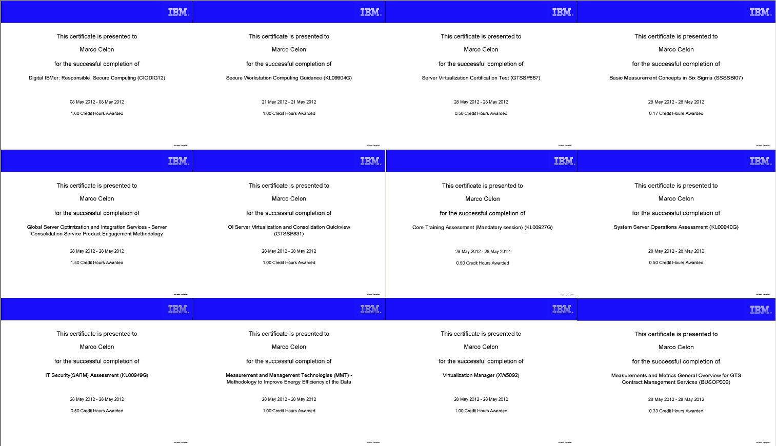 IBM Internal Certifications - Page 2