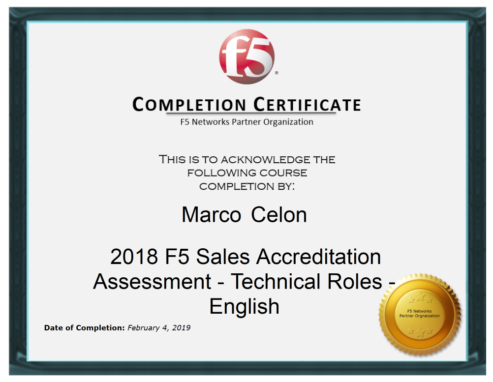 F5 Sales Accreditation - Sales Roles