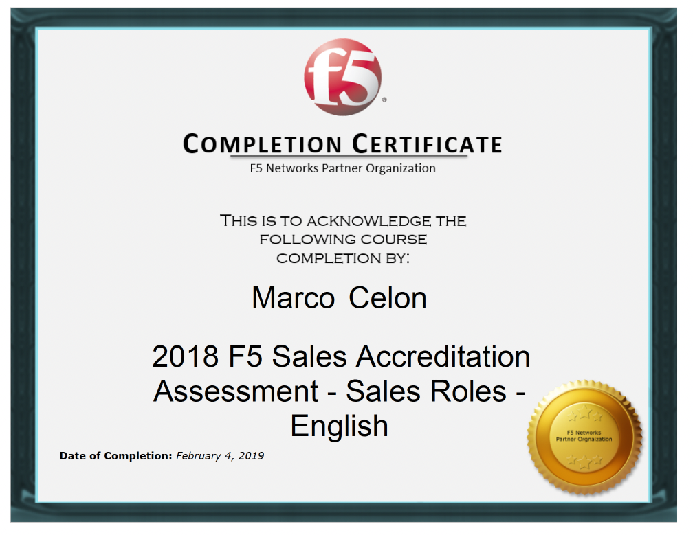 F5 Sales Accreditation - Technical Roles