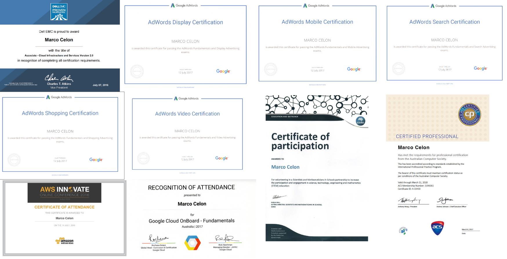 Industry Certifications and Memberships