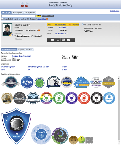 Cisco Internal Profile